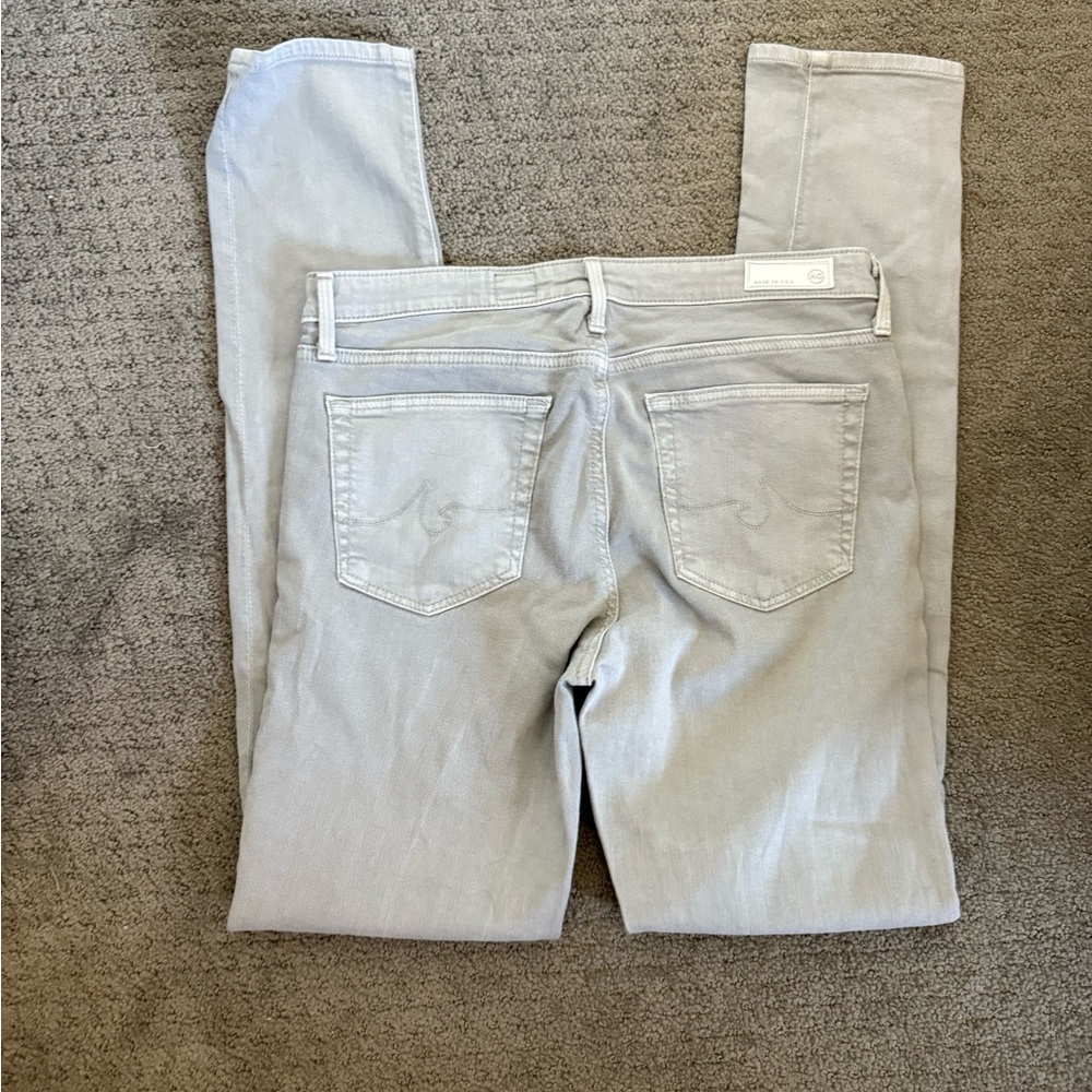 AG Adriano Goldschmied Light Gray Straight Leg Women’s Jeans sz 27